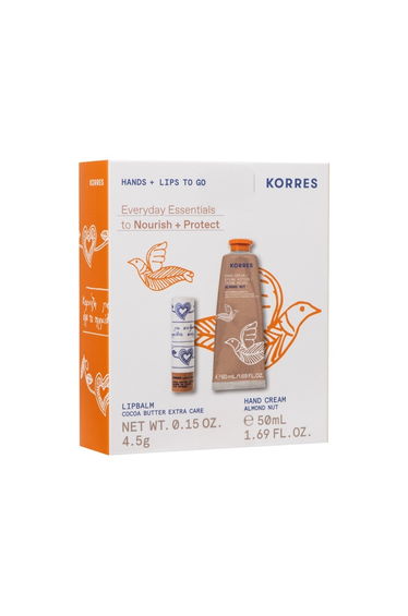 Korres Almond Nut Hand Cream + Cocoa Butter Lip Balm