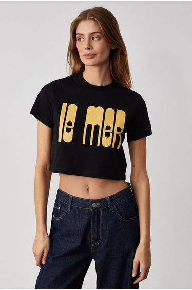Ambessa Women's Crew Neck Oversize Black T-Shirt