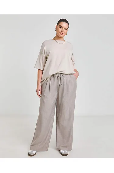 Pinstripe Wide Leg Trouser