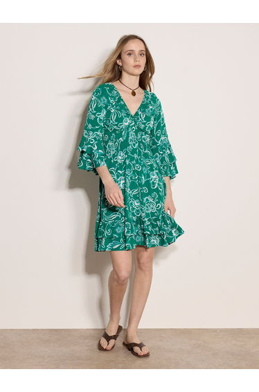 Floral Smocked Ruffle Mini Dress