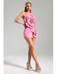 Angela Flowers Halter Mini Dress