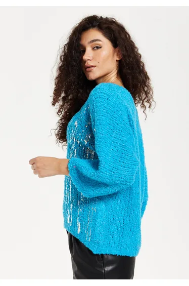 كنزة نسائي لون أزرق 