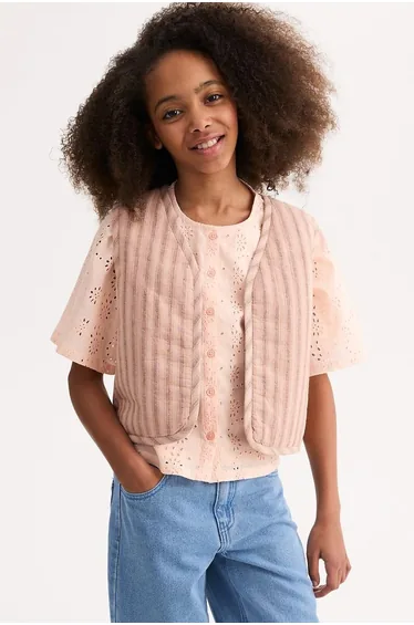 Cotton Sleeveless Cardigan