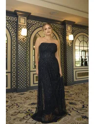 Leona Embellished Maxi Dress in Navy Blue - 7