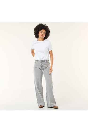 Wide-leg jeans - 30L GREY