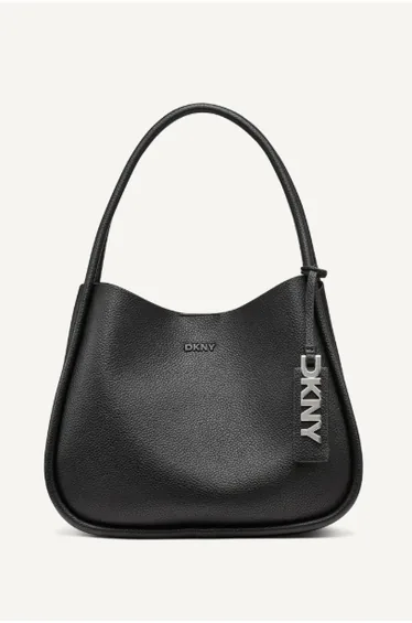 حقيبة كتف دكني باللون الفضي