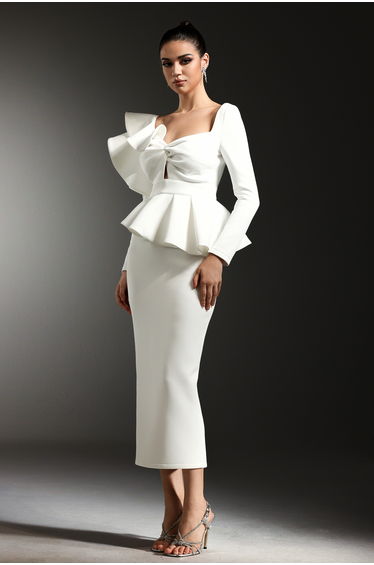 Faray Ruffled Long Sleeves Maxi Dress
