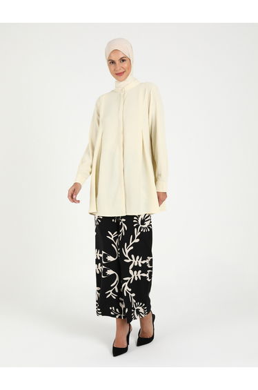 All-Over Print Elastic Waistband Trousers