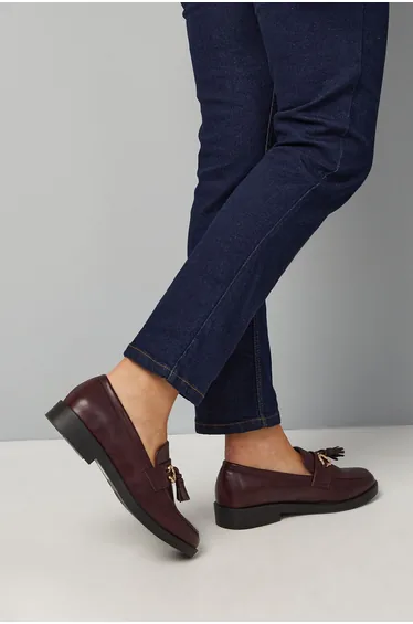 Wide Fit Petunia Faux Leather Tassel Loafers