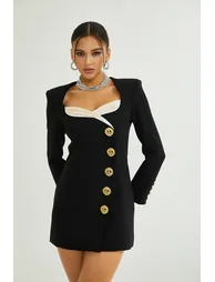 Céline black long-sleeved dress - 1