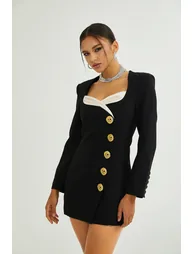 Céline black long-sleeved dress - 4