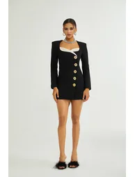 Céline black long-sleeved dress - 3