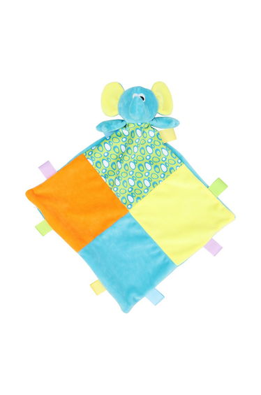 Mumbles Babies Elephant Comforter with Rattle - Multicoloured