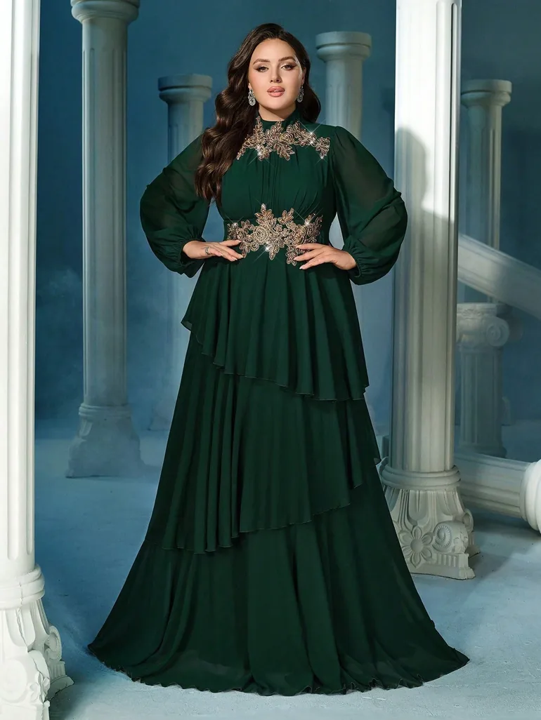 chinese dress ladies Temperament Retro Chiffon Long Sleeve Long Skirt Dress main image 0