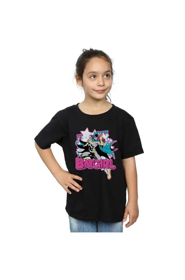 DC Comics Girls Leap Batgirl Cotton T-Shirt - Black