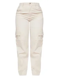 PRETTYLITTLETHING Shape New Nude Buckle Detail Cargo Wide Leg Trousers - 4