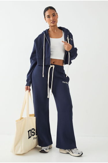 DSGN Studio Contrast Drawcord Straight Leg Jogger - navy