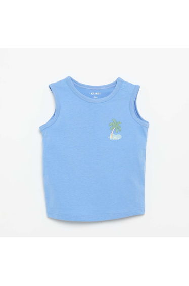 Tank Top with Chest Patch BLUE