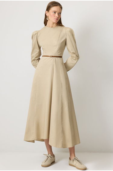 DOTED GABARDINE DRESS