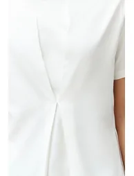 Ecru Front Pleat Detail Regular/Normal Fit Knitted Blouse - 3