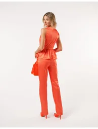 Orange Peplum Top - 5