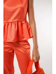 Orange Peplum Top - 6