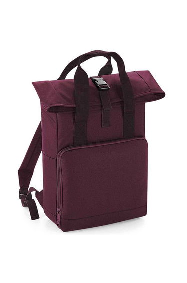 Bagbase Unisex Adult Roll Top Twin Handle Backpack - Burgundy