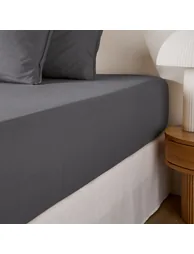 SCENARIO Plain Washed Cotton Fitted Sheet - 3