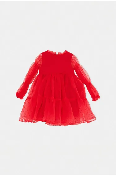 Red Midi Striped Woven Dress