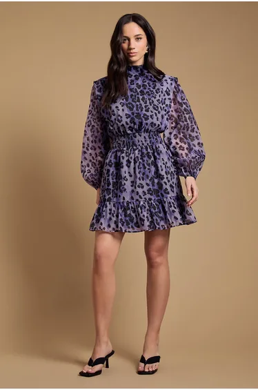 Organza Shirred Waist Mini Dress