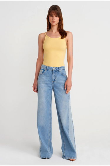 Dilvin Ribbed Sleeveless Slim Fit Blouse