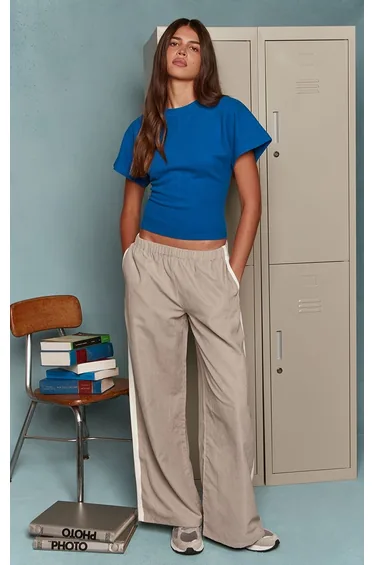 Cobalt Blue Heavy Rib Cinched Waist T-Shirt