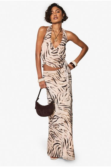 Tall Animal Print Halterneck Cami Top - animal