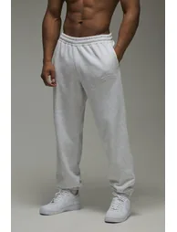 بنطلون رياضة بوهو مان رمادي بقصة واسعة