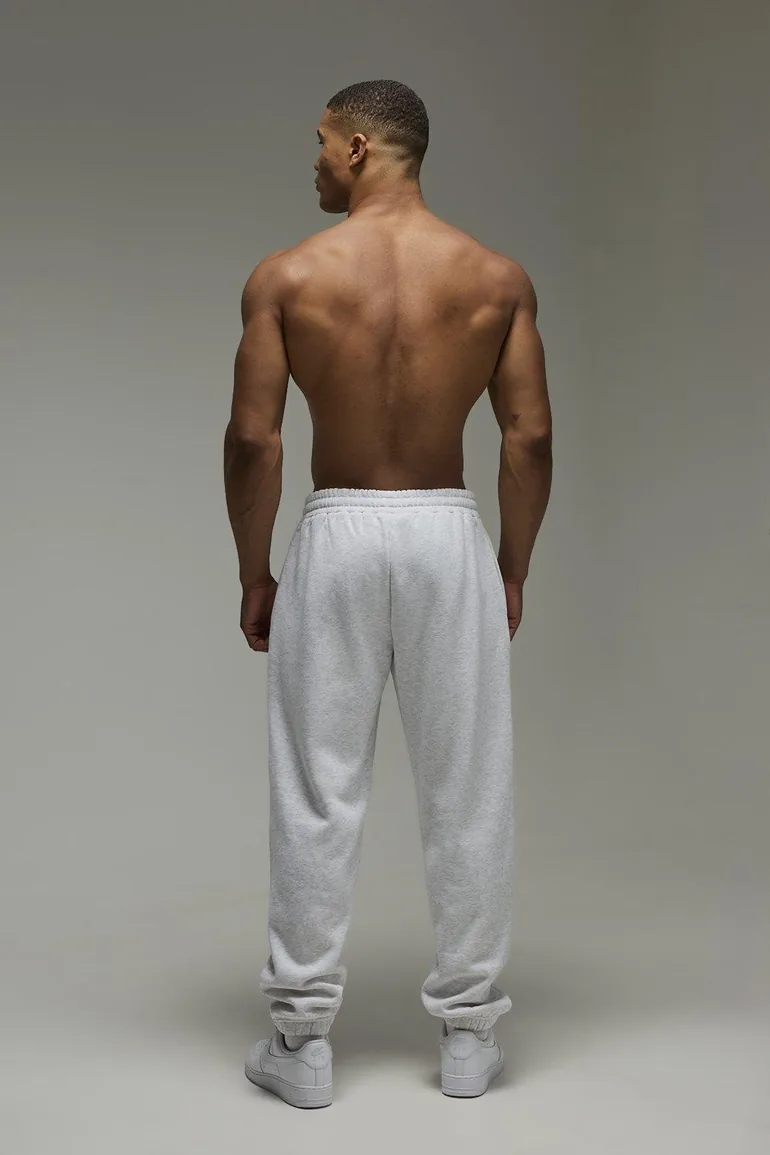 بنطلون رياضة بوهو مان رمادي بقصة واسعة - 1