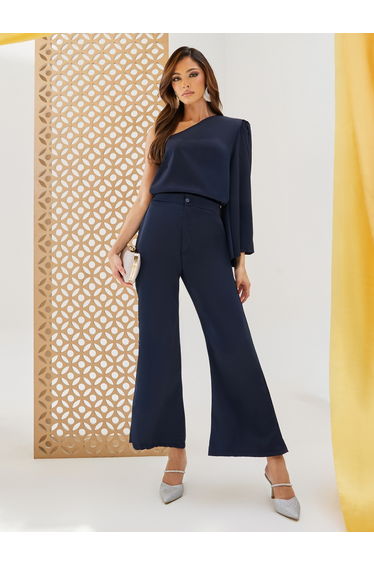 One Shoulder Top with Flared Trousers Co-Ords