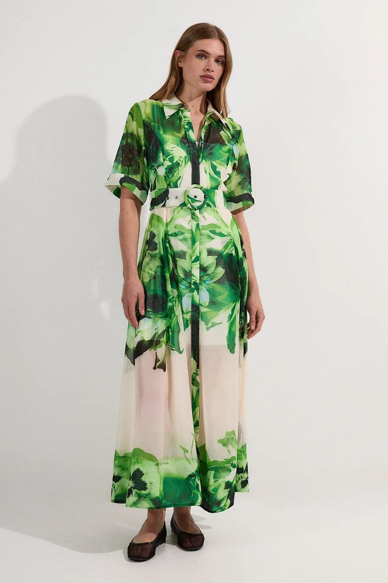 Petite Floral Organdie Woven Shirt Dress Karen Millen : Dresses : VogaCloset Oman Petite Floral Organdie Woven Shirt Dress Karen Millen : Dresses : VogaCloset Oman