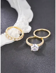 Set of 3 - Embellished Rings - 6