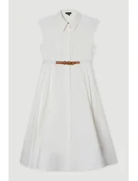 فستان ميدي قطن بحزام - 3