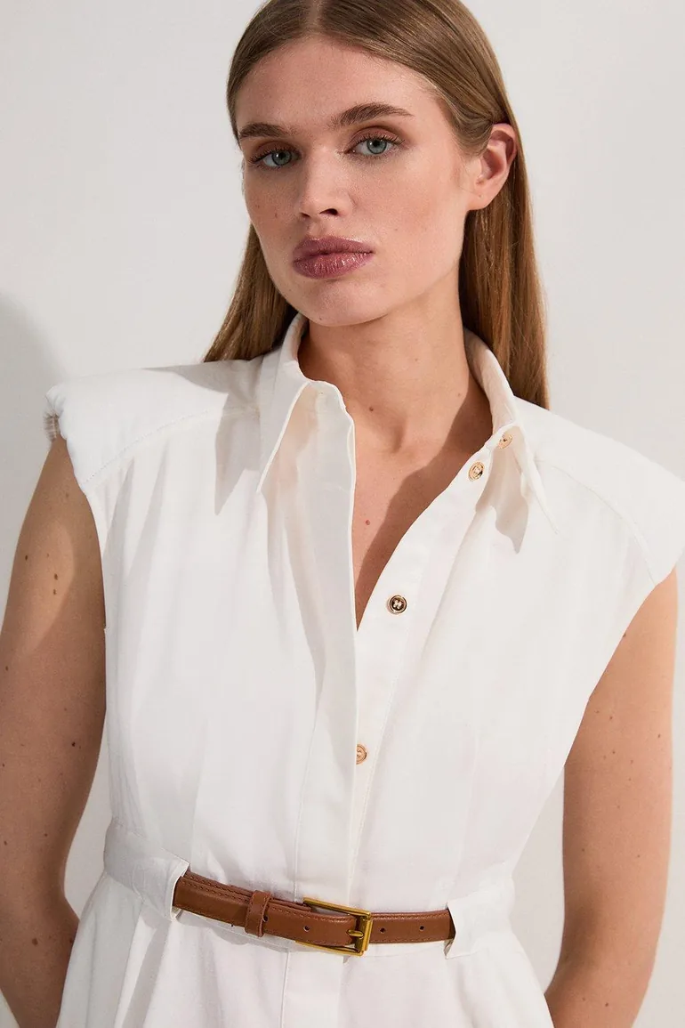 فستان ميدي قطن بحزام - 2