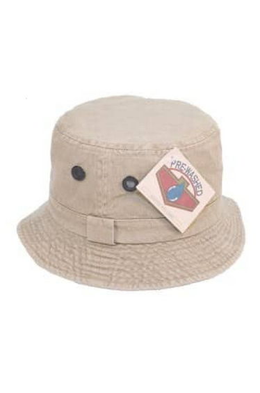 Adults Unisex Washed Denim Brush Hat - Stone