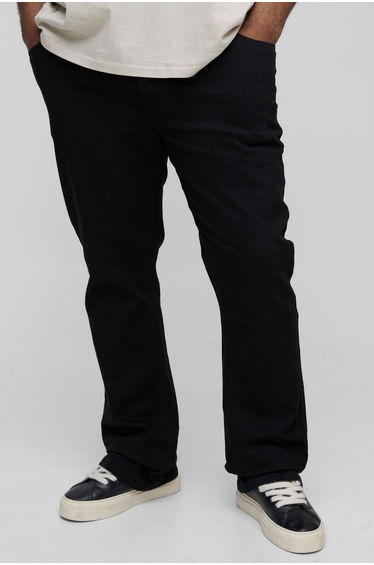 Plus Stretch Slim Flared Jeans - true black