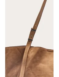 Tan Faux Suede Adjustable Strap Tote Bag - 4