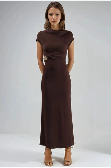 BUSEM Midi Dress with Stone Accessory