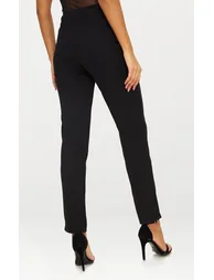 Black Slim Leg Crepe Trousers - 1