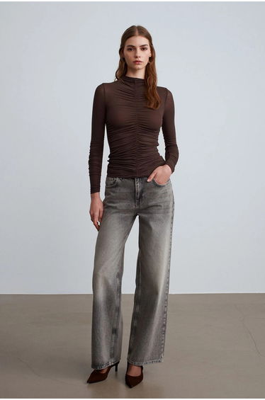 Dilvin Slim Fit Long Sleeve Jersey Blouse