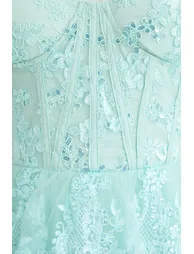Sweetest Behavior Mint Green Lace Tiered Corset Maxi Dress - 8