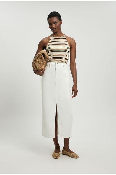 Forever Denim 5 Pocket Midi Pencil Skirt