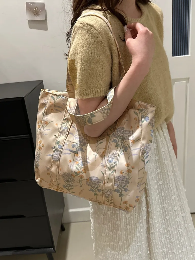 Blue Floral Print Shoulder Bag