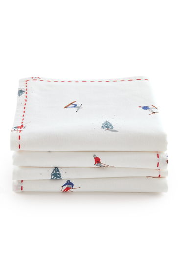 Set of 4 Tout Schuss 100% Washed Cotton Napkins